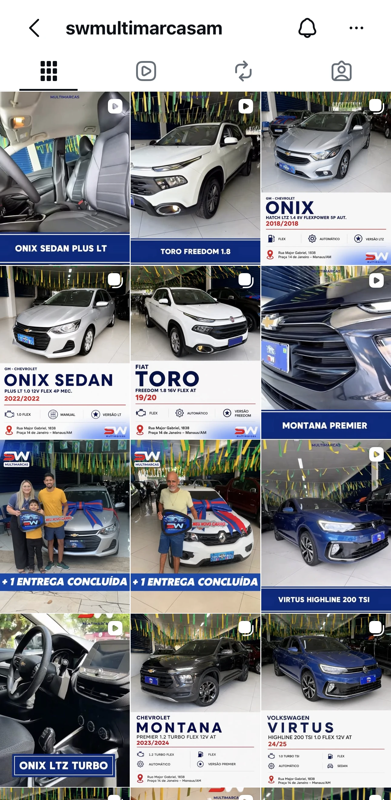 Print completo do perfil SW Multimarcas